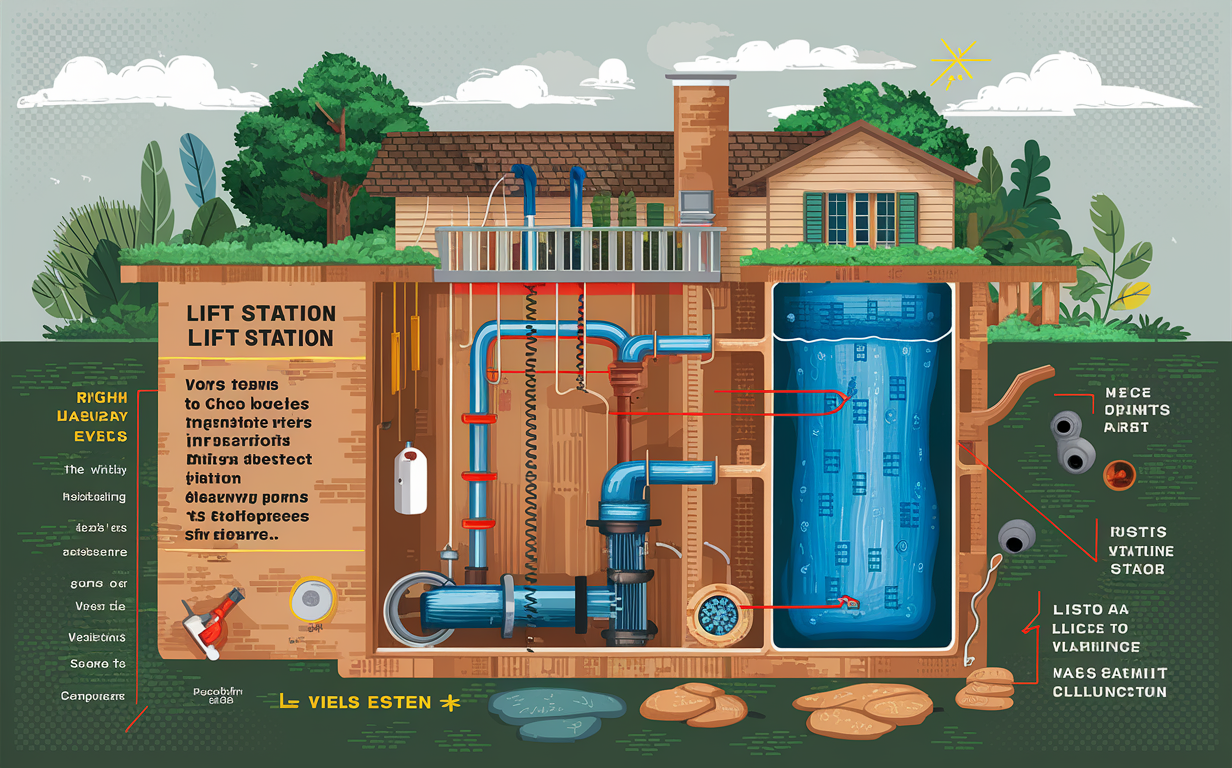 An image of a lift station with electrical discharges and corrosion, indicating a malfunction in the septic system pumping equipment